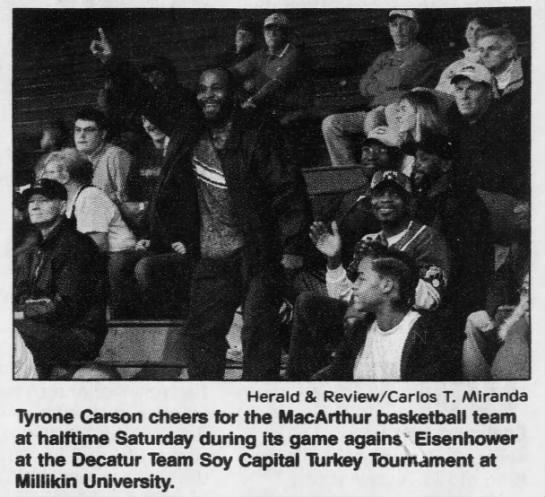 Tyrone Carson cheers for the MacArthur basketball team